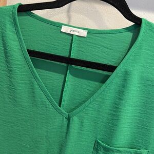 Jodifl Green V-Neck Top
